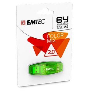 Emtec Dexxon C410 Color Mix 64GB USB 2.0 Stick Flash Drive Cap Green Candy Color